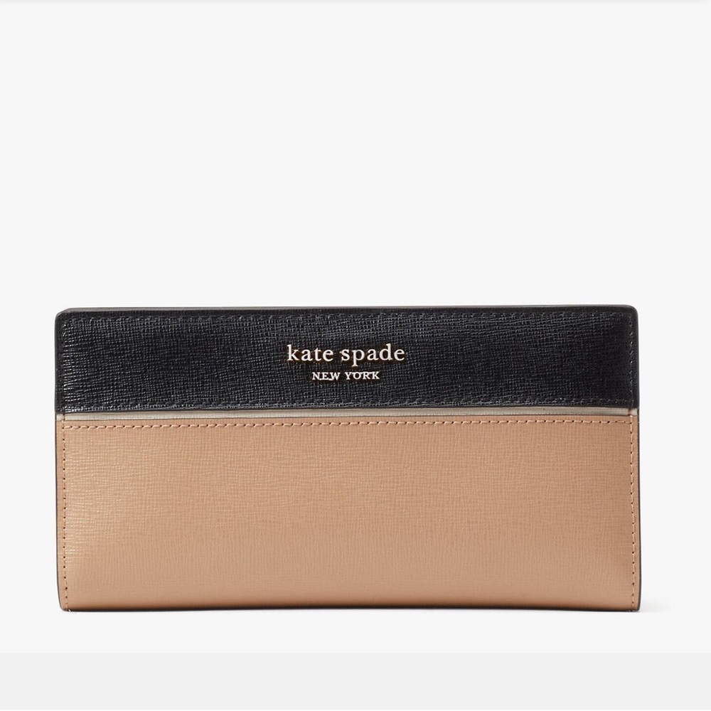 Kate Spade Morgan Colorblocked Slim Bifold Wallet 
Cafe Mocha 
NWT